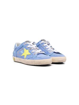 Golden Goose Kids star patch logo trainers - Blue