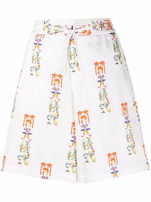 Opening Ceremony graphic-print wide-leg shorts - White