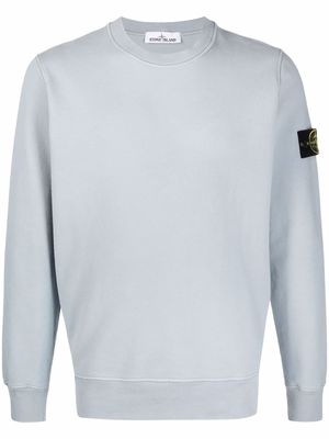 Stone Island logo-patch long-sleeve sweatshirt - Blue