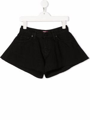 Pinko Kids flared denim shorts - Black
