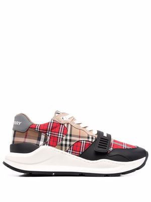 Burberry Vintage Check panelled sneakers - Red