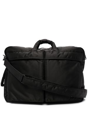 Porter-Yoshida & Co. logo-patch zipped laptop bag - Black
