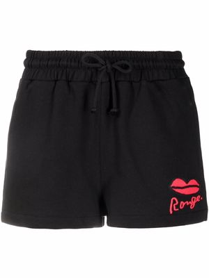 SONIA RYKIEL Rouge-print track shorts - Black
