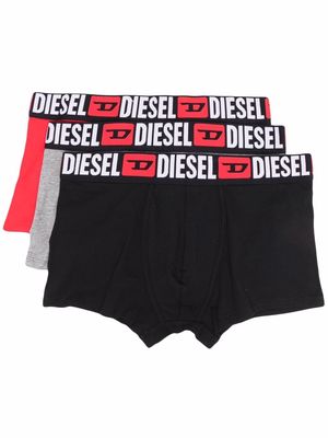 Diesel 3-pack logo-waistband boxer shorts - Black