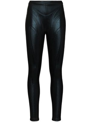 Mugler sheen-finish embossed leggings - Black