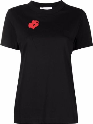SONIA RYKIEL poppy-print short sleeved T-shirt - Black