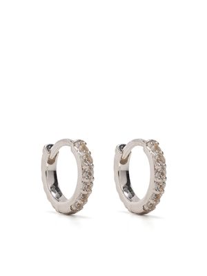 DOWER AND HALL sapphire embellished sterling-silver hoops