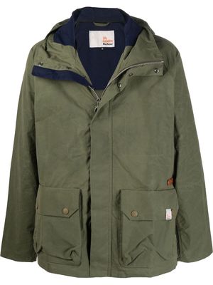 Barbour flap-pockets cotton hooded jacket - Green