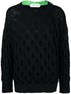 Namacheko cape-detail open-knit jumper - Black