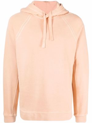 Ten C logo-patch cotton hoodie - Pink