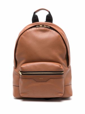 AMIRI pebbled-effect zip-around backpack - Brown