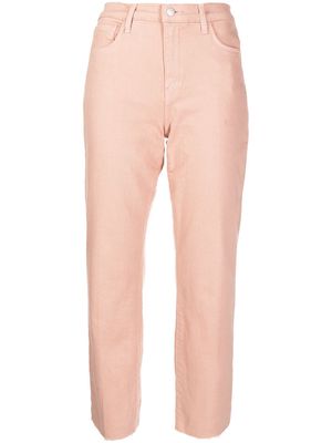 L'Agence Sada mid-rise frayed cropped jeans - Pink