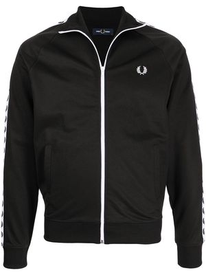 FRED PERRY logo embroidered zipped jacket - Black