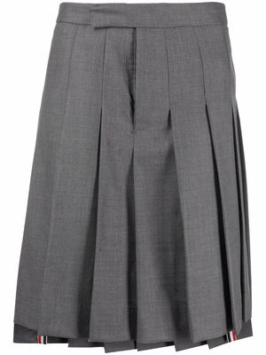 Thom Browne high-low hem pleated skirt - Grey
