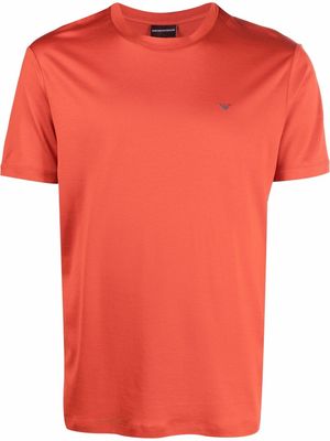 Emporio Armani embroidered-logo short-sleeved T-shirt - Orange