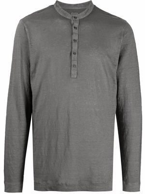 120% Lino long-sleeve linen T-shirt - Grey