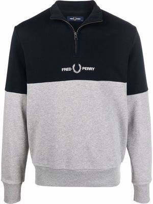 FRED PERRY embroidered-logo detail jumper - Grey