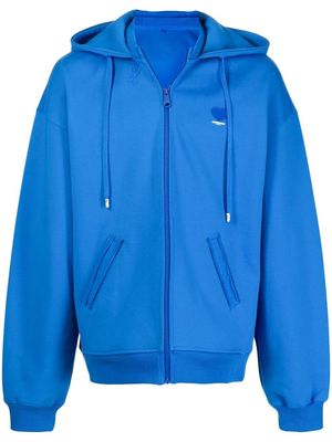 Ader Error zipped cotton-blend hoodie - Blue
