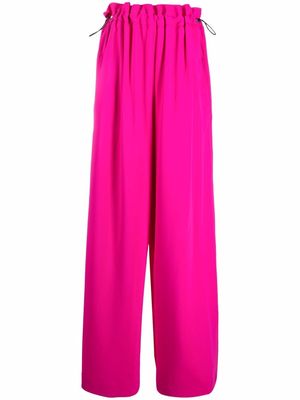AMI Paris toggle-fastening wide-leg trousers - Pink