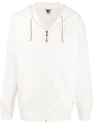The North Face drawstring hooded zipper - White
