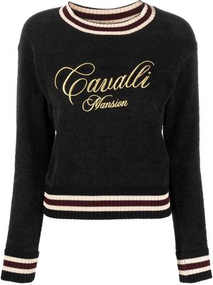 Roberto Cavalli logo-embroidered sweatshirt - Black