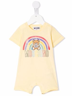 Moschino Kids logo-print cotton romper - Yellow