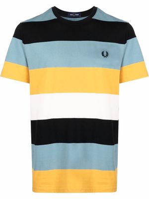 FRED PERRY stripe-print T-shirt - Blue