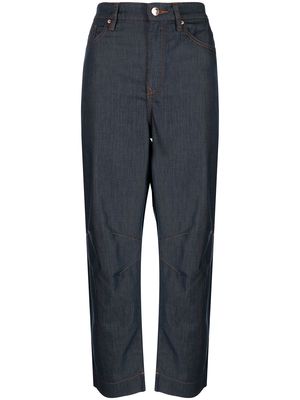 Armani Exchange straight-leg cropped jeans - Blue