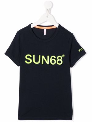 Sun 68 logo-print T-shirt - Blue