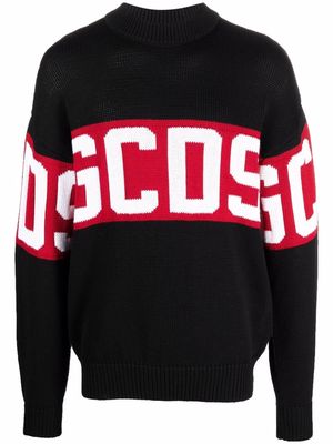 Gcds logo-print high neck jumper - Black