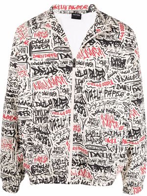 Daily Paper logo slogan print bomber jacket - Neutrals