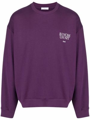 Ih Nom Uh Nit logo-print cotton sweatshirt - Purple
