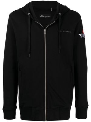 Moose Knuckles logo-print zipped hoodie - Black
