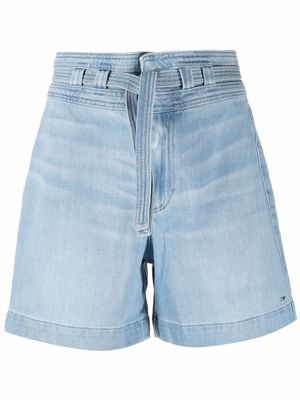 Tommy Hilfiger waist-tied denim shorts - Blue