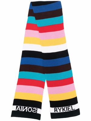 SONIA RYKIEL colour-block knitted scarf - Black