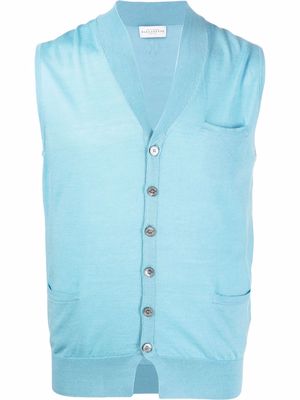 Ballantyne fine-knit buttoned vest - Blue