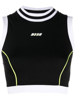 MSGM Active logo-print sports bra top - Black