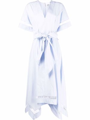 Erika Cavallini V-neck handkerchief midi dress - Blue