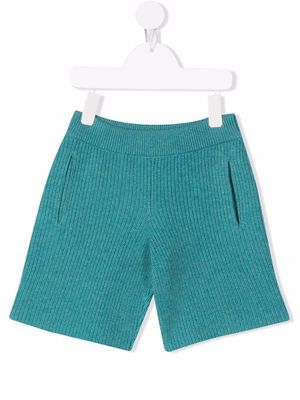 Alanui Kids Surrounded by the Ocean knitted shorts - Blue