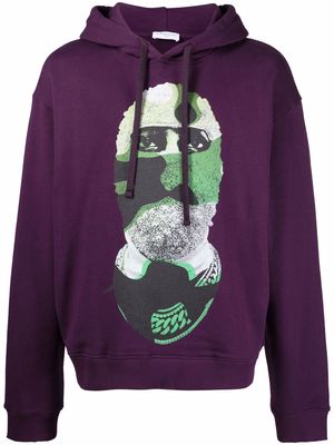 Ih Nom Uh Nit graphic-print cotton hoodie - Purple