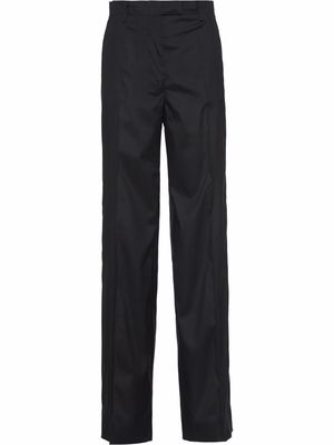 Prada straight-leg silk trousers - Black