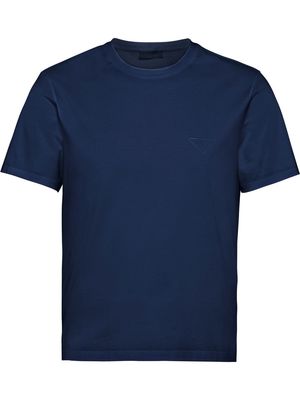 Prada logo-embroidered crew-neck T-shirt - Blue