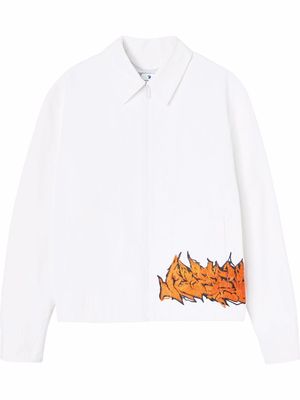 Off-White logo-print harrington jacket