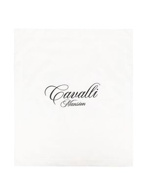 Roberto Cavalli Junior floral-print cotton blanket - White