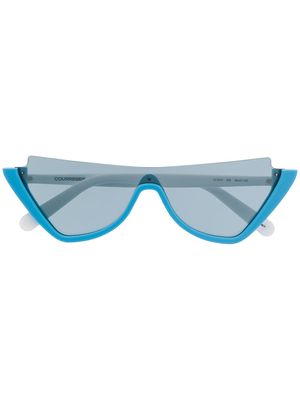 Courrèges Eyewear cat-eye contrast sunglasses - Blue