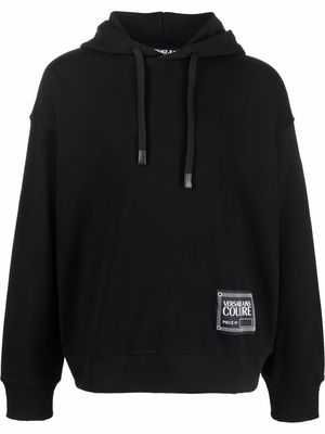 Versace Jeans Couture logo-patch detail hoodie - Black