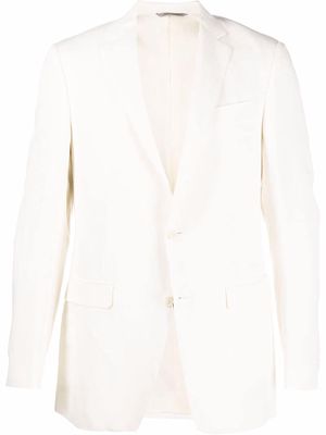 Canali single-breasted linen-silk blazer - White