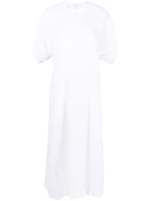 Beaufille puff sleeve shift midi dress - White