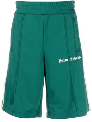 Palm Angels logo-embroidered track shorts - Green