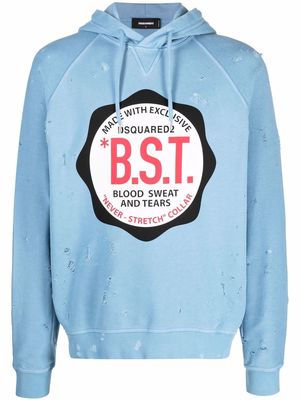 Dsquared2 BST logo-print pullover hoodie - Blue